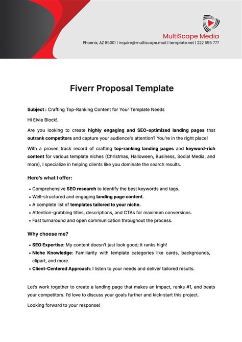 Fiverr Offer Template