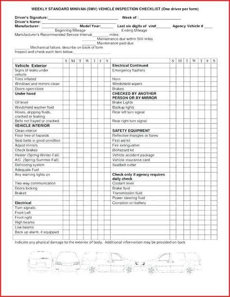Fleet Vehicle Checklist Template