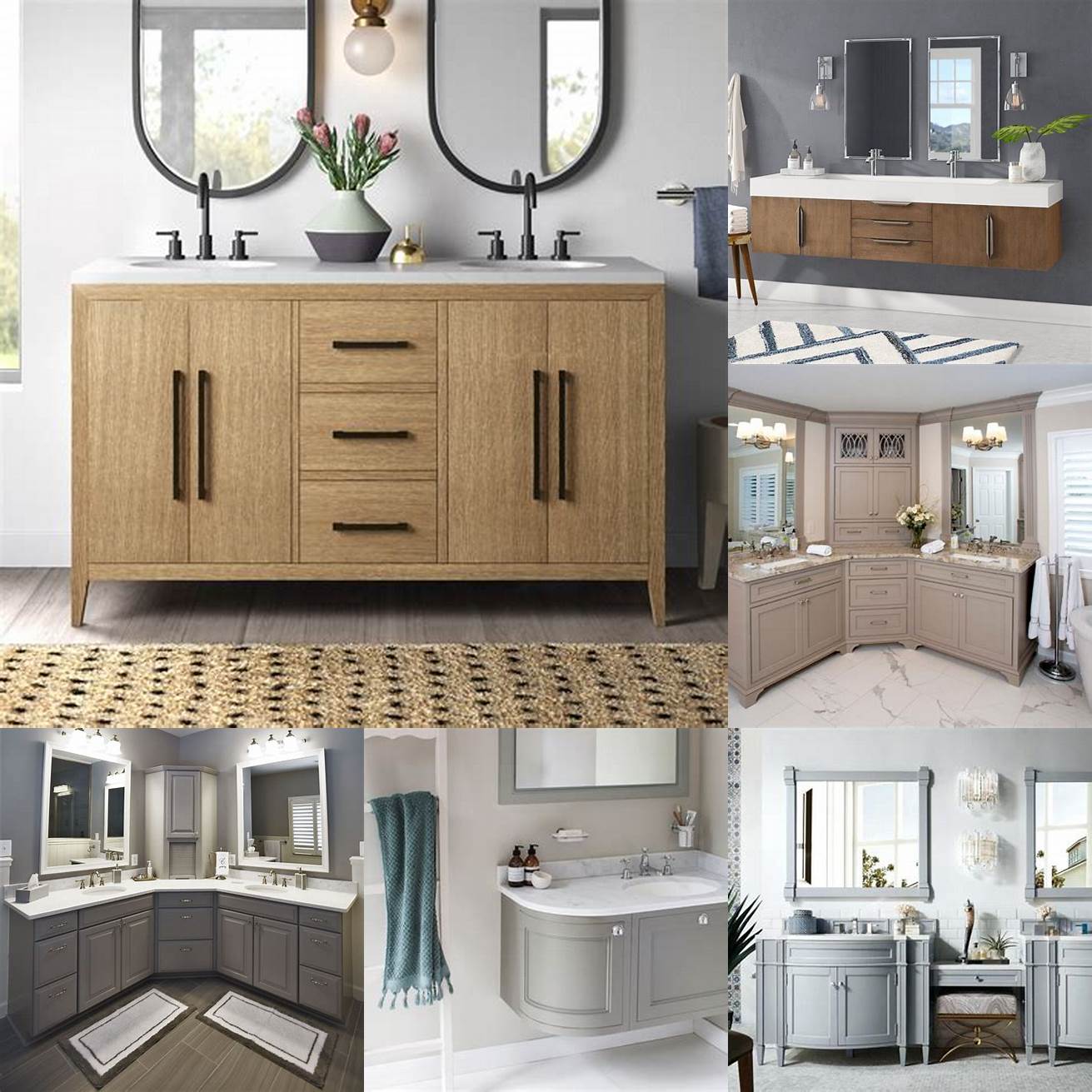 Flexibility You can choose between different configurations such as freestanding wall-mounted or corner double vanities depending on your bathrooms size and layout