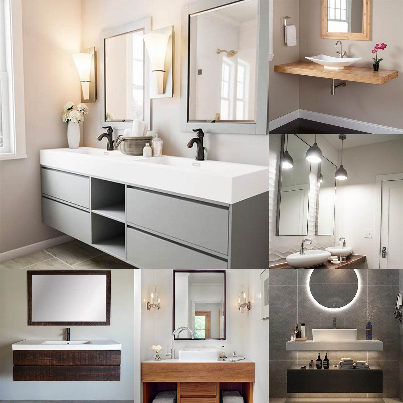 Floating bathroom vanity with minimalist design