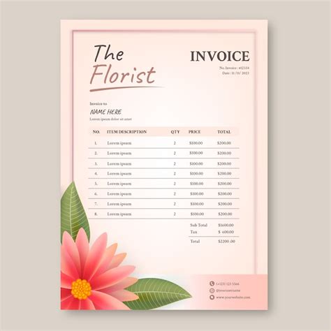 Florist Invoice Template