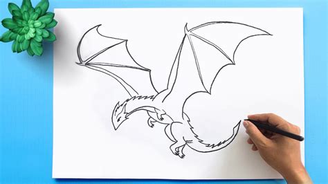 Flying Fire Dragon Drawing Easy