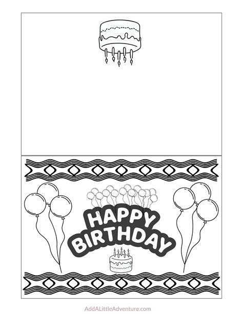 Foldable Happy Birthday Card Printable