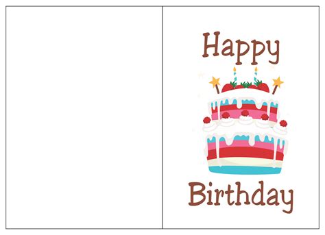 Foldable Printable Free Printable Happy Birthday Cards