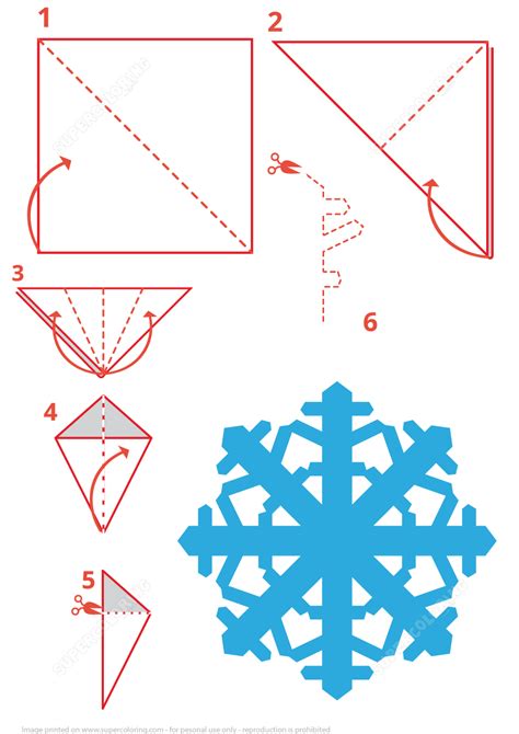 Foldable Snowflake Template