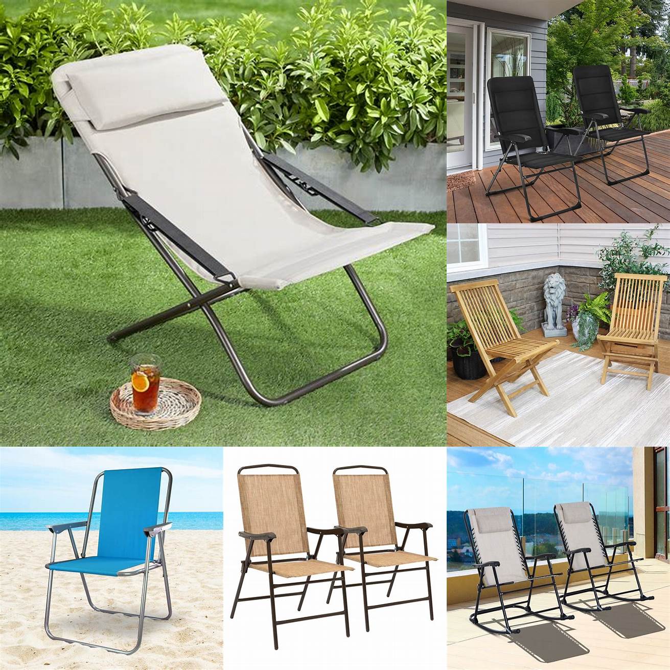 Folding deck chairs