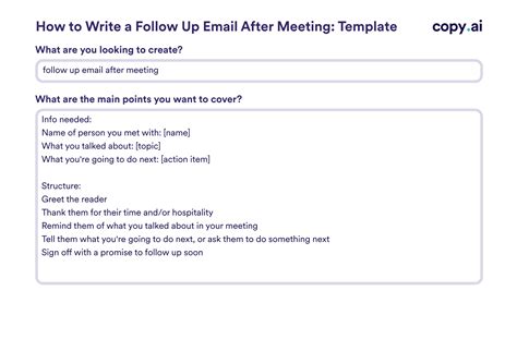 Follow Up Email Template After Meeting