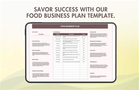 Food Business Plan Template