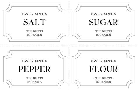 Food Label Templates