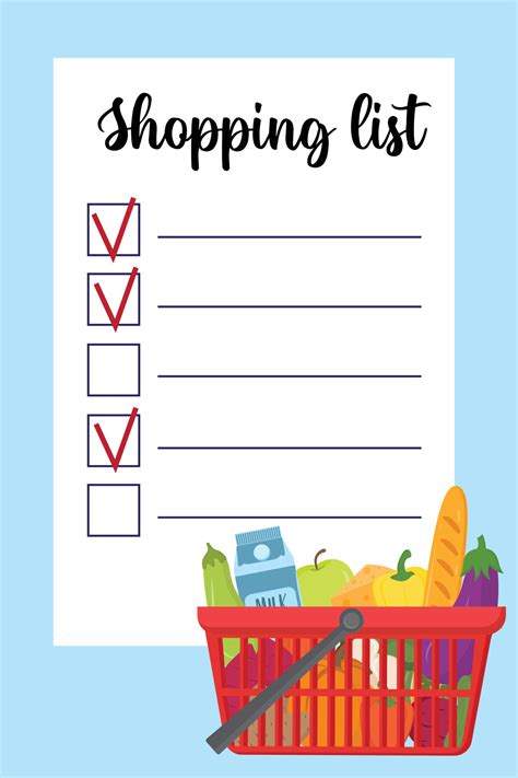 Food Shopping List Template