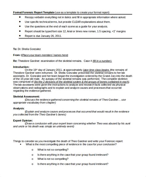 Forensic Report Template