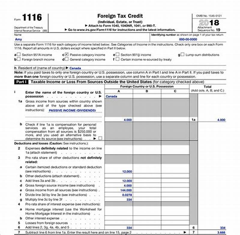 Form 1116 Example