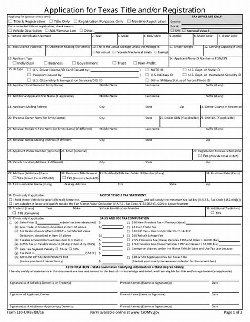 Form 130 U Example
