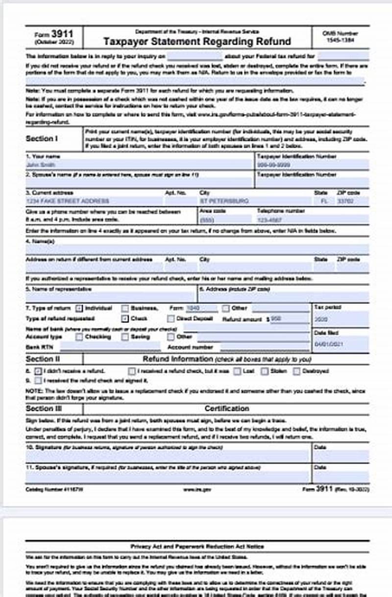 Form 3911 Example