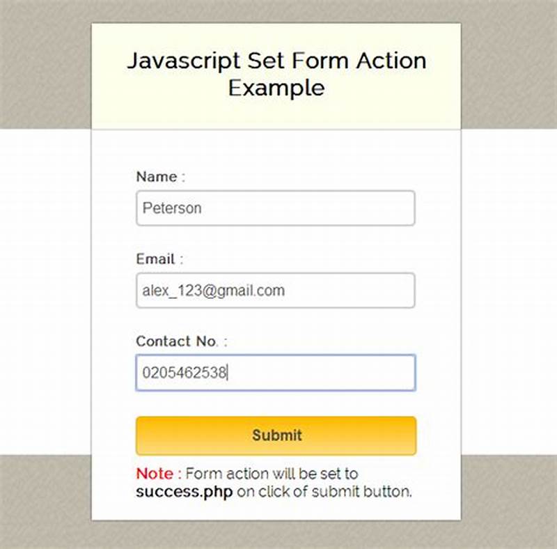 Form Action Javascript