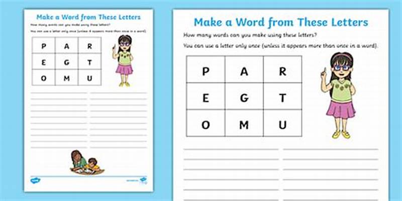 Form Words Using These Letters