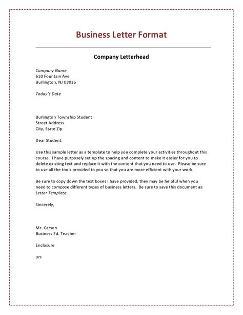 Formal Letter Template Microsoft Word