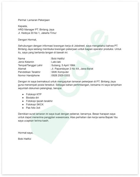 Format Surat Lamaran