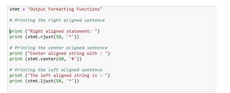 Format output string right alignment