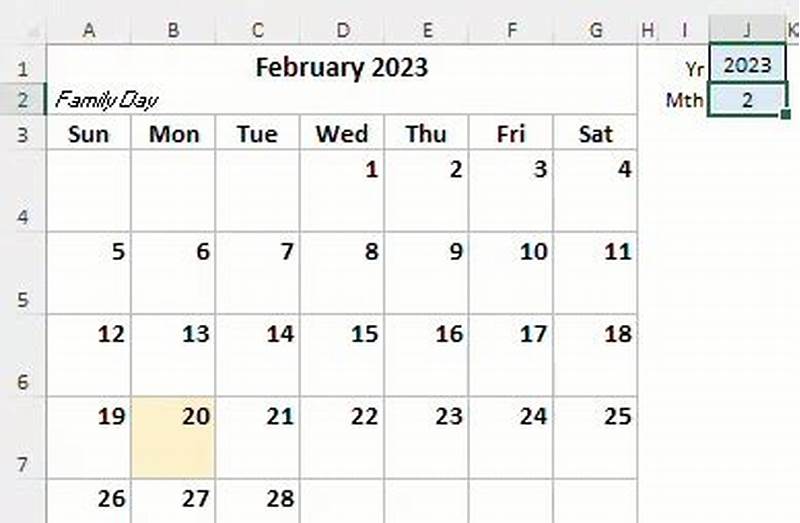 Formula To Create Calendar In Excel