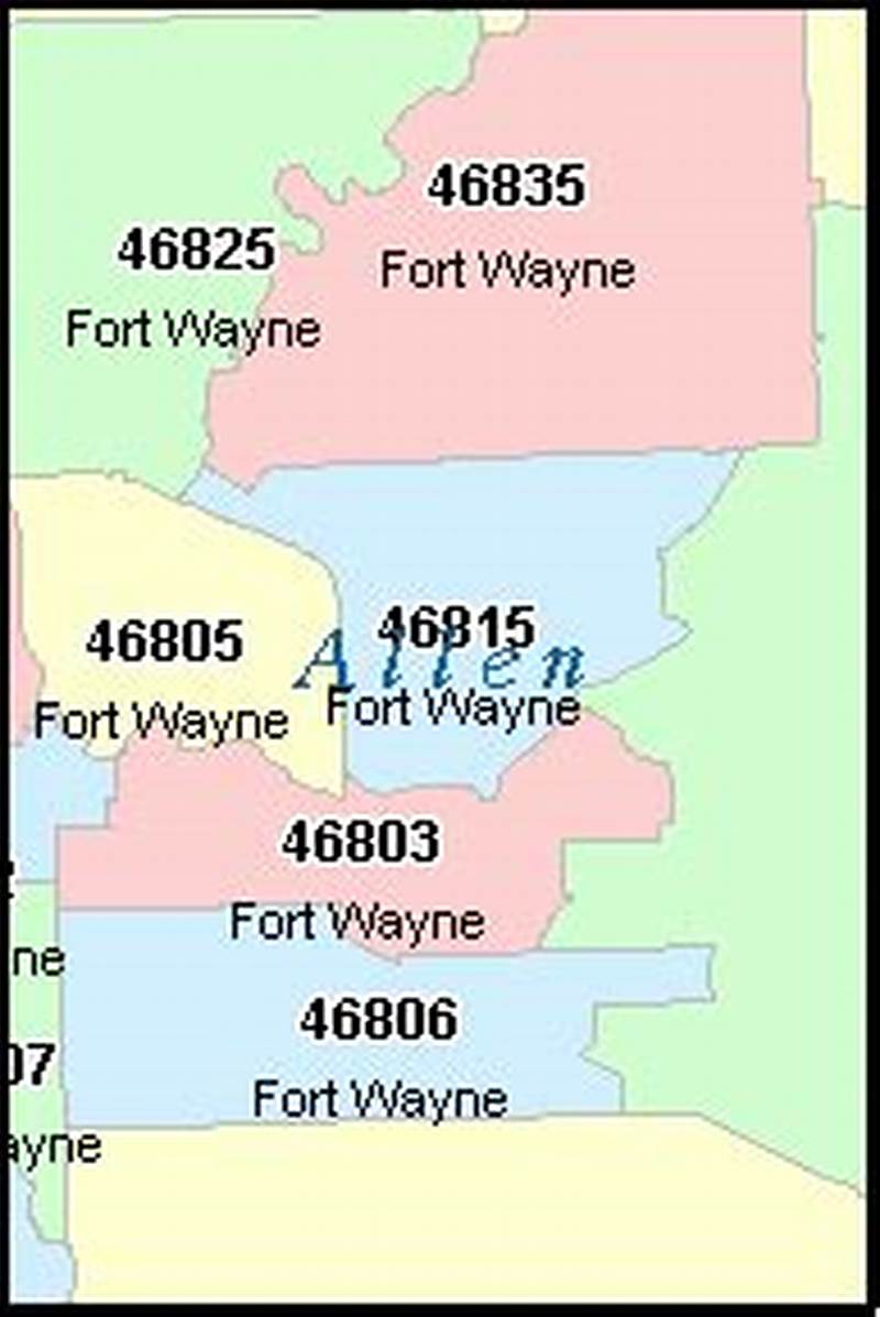 Fort Wayne Zip Code Map Printable