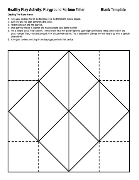 Fortune Teller Paper Game Template
