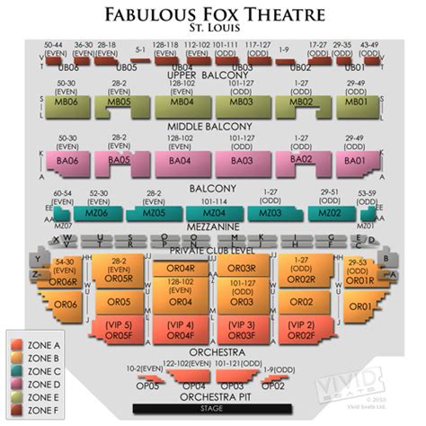 Fox Theater Seating Chart St Louis