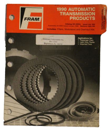 Fram Parts Catalog