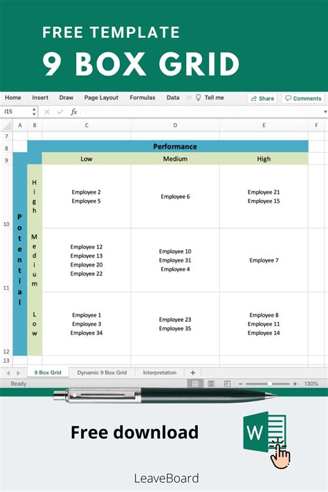 Free 9 Box Grid Template Excel