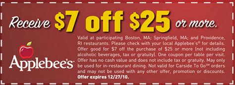 Free Applebees Coupons In Store Today Printable