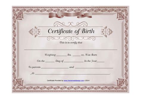 Free Birth Certificate Template