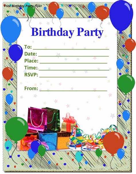 Free Birthday Invitation Templates