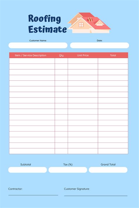 Free Blank Roofing Proposal Template