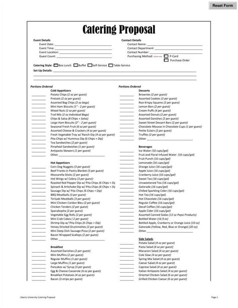 Free Catering Proposal Template Word