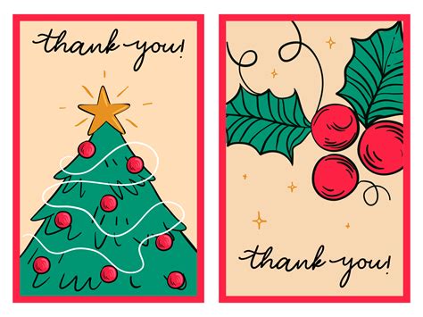 Free Christmas Thank You Cards Printable