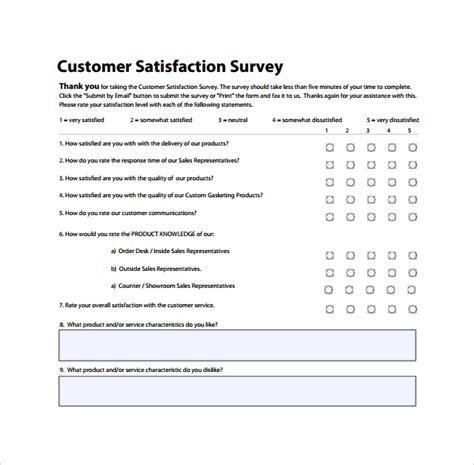 Free Client Satisfaction Survey Template