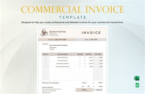 Free Commercial Invoice Template