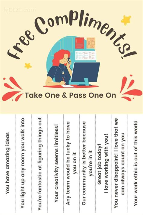 Free Compliments For Coworkers Printable