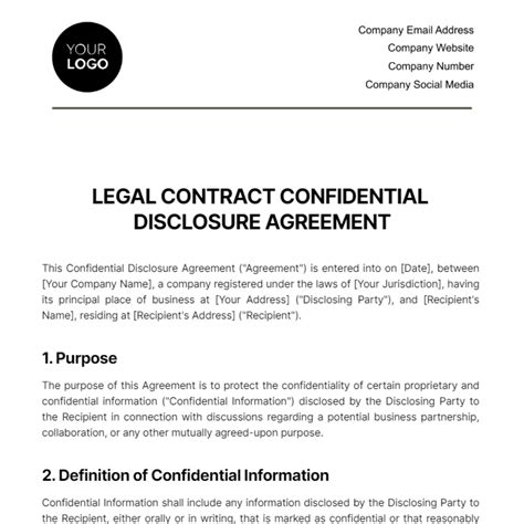 Free Disclosure Agreement Template