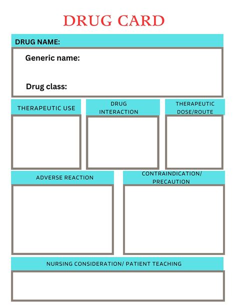 Free Drug Card Template