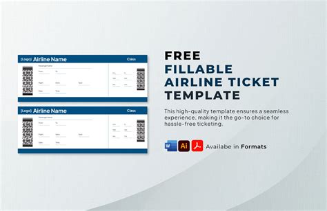 Free Editable Airline Ticket Template Word