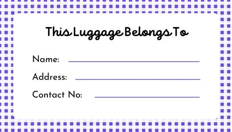 Free Editable Luggage Tag Template
