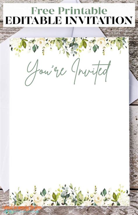 Free Editable Templates For Invitations