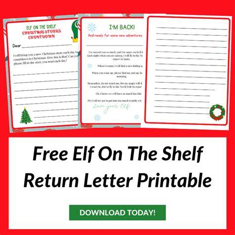Free Elf On The Shelf Return Letter Printable