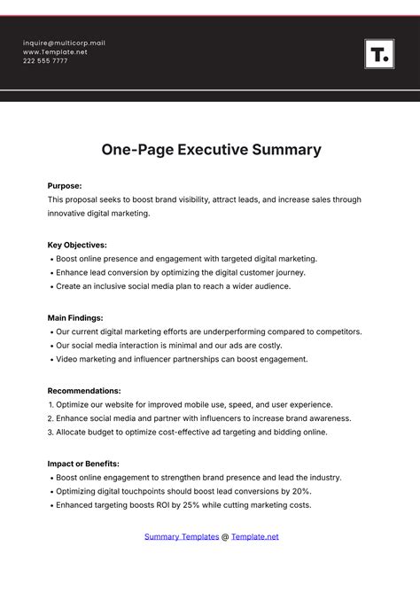 Free Executive Summary Template