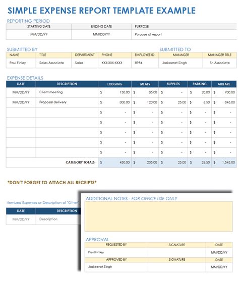 Free Expense Report Template Excel