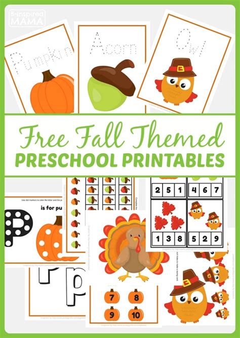Free Fall Preschool Printables