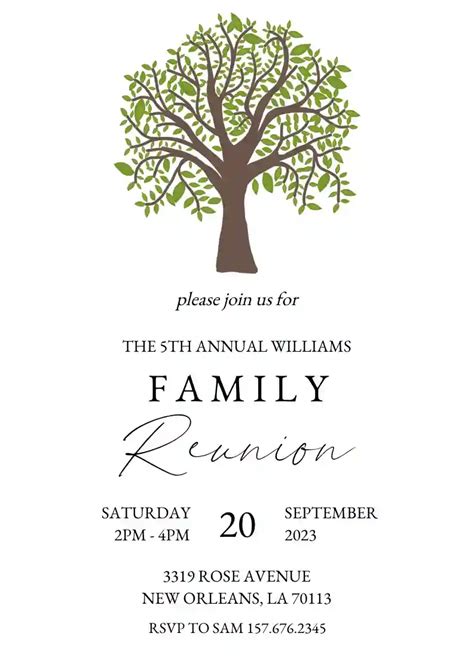 Free Family Reunion Templates