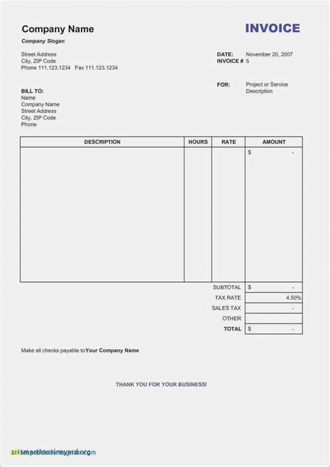 Free Fillable Invoice Template