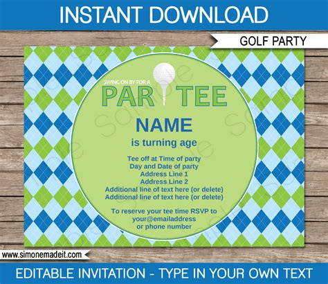 Free Golf Birthday Invitation Templates